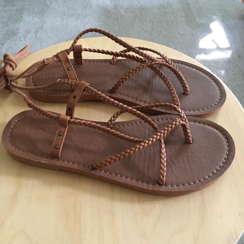 Brown Woven Gladiator Sandals by Universal Thread